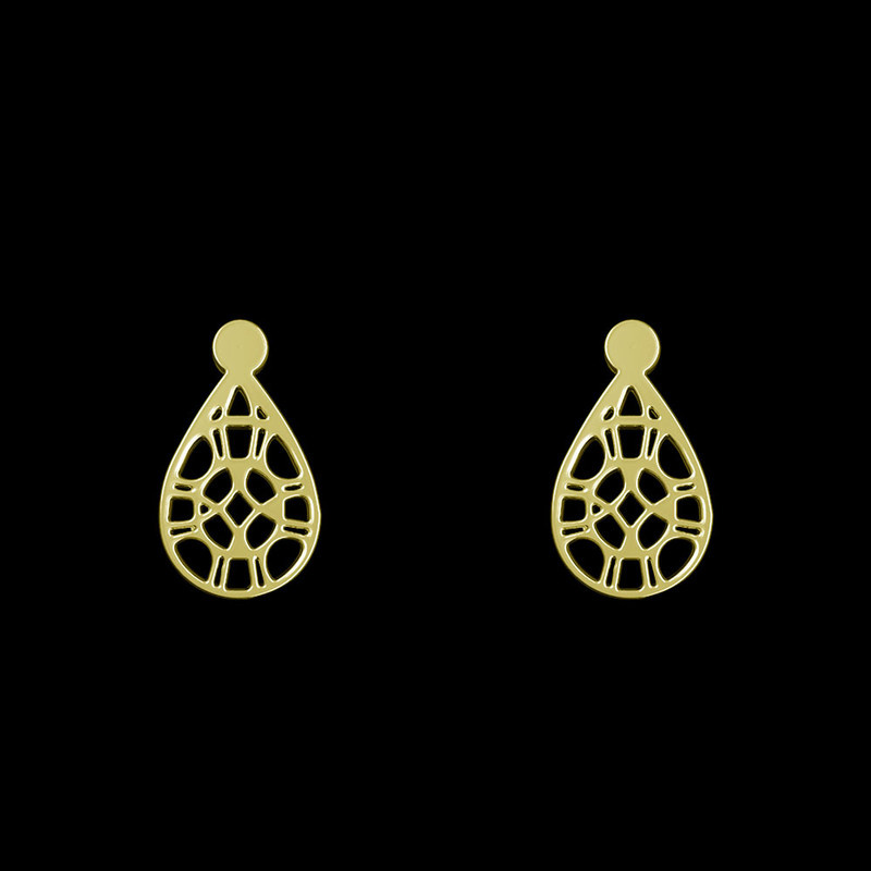 گوشواره طلا 18 عیار زنانه مدوپد مدل هندسی کد GA1-13624