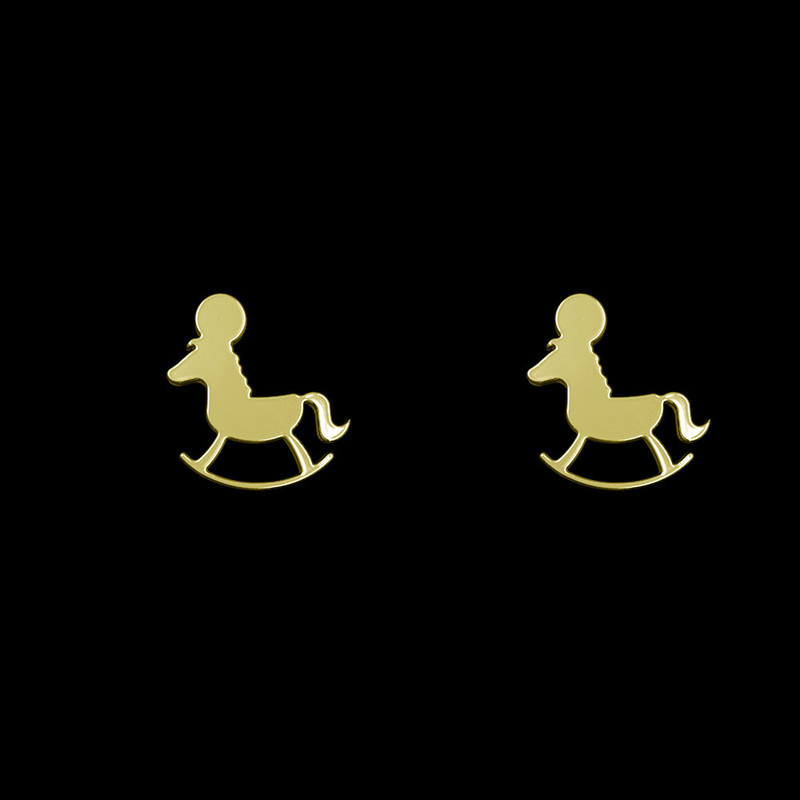 گوشواره طلا 18 عیار زنانه مدوپد مدل اسب کد GA1-13753