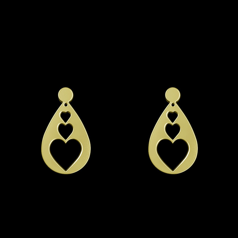 گوشواره طلا 18 عیار زنانه مدوپد مدل قلب کد GA1-13828