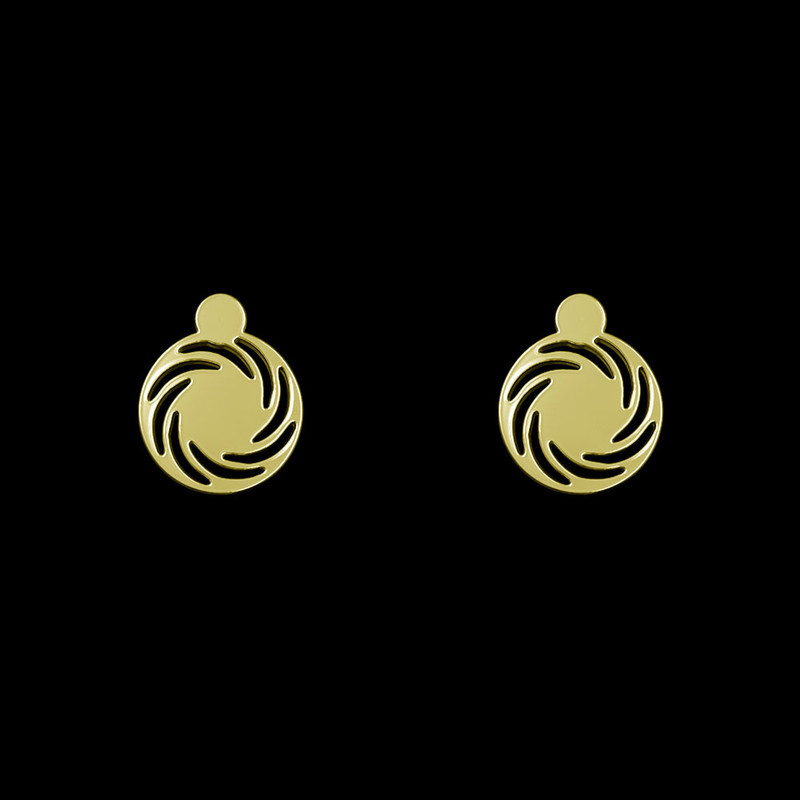 گوشواره طلا 18 عیار زنانه مدوپد مدل هندسی کد GA1-13873