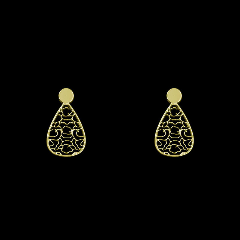 گوشواره طلا 18 عیار زنانه مدوپد مدل هندسی کد GA1-13906