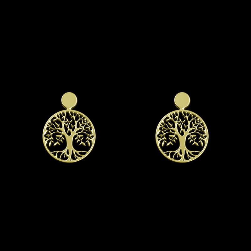 گوشواره طلا 18 عیار زنانه مدوپد مدل درخت کد GA1-14060 گوشواره طلا 18 عیار زنانه مدوپد مدل درخت کد GA1-14060