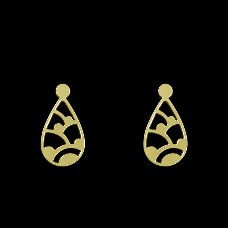 گوشواره طلا 18 عیار زنانه مدوپد مدل هندسی کد GA1-14093