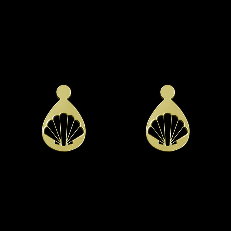 گوشواره طلا 18 عیار زنانه مدوپد مدل هندسی کد GA1-14094