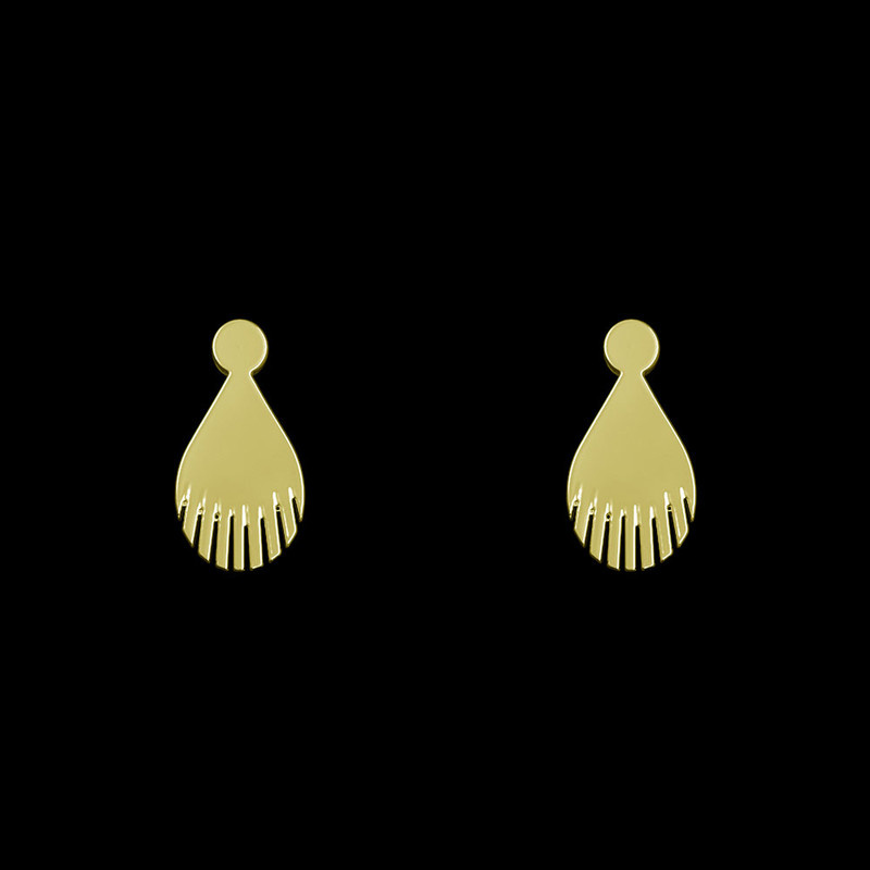 گوشواره طلا 18 عیار زنانه مدوپد مدل هندسی کد GA1-14107