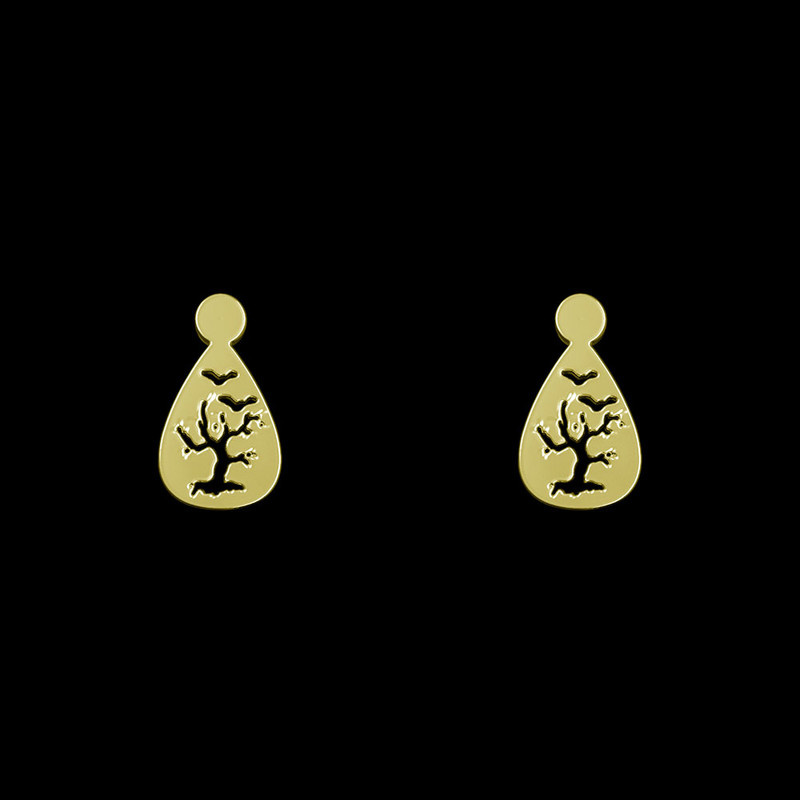 گوشواره طلا 18 عیار زنانه مدوپد مدل درخت کد GA1-14113