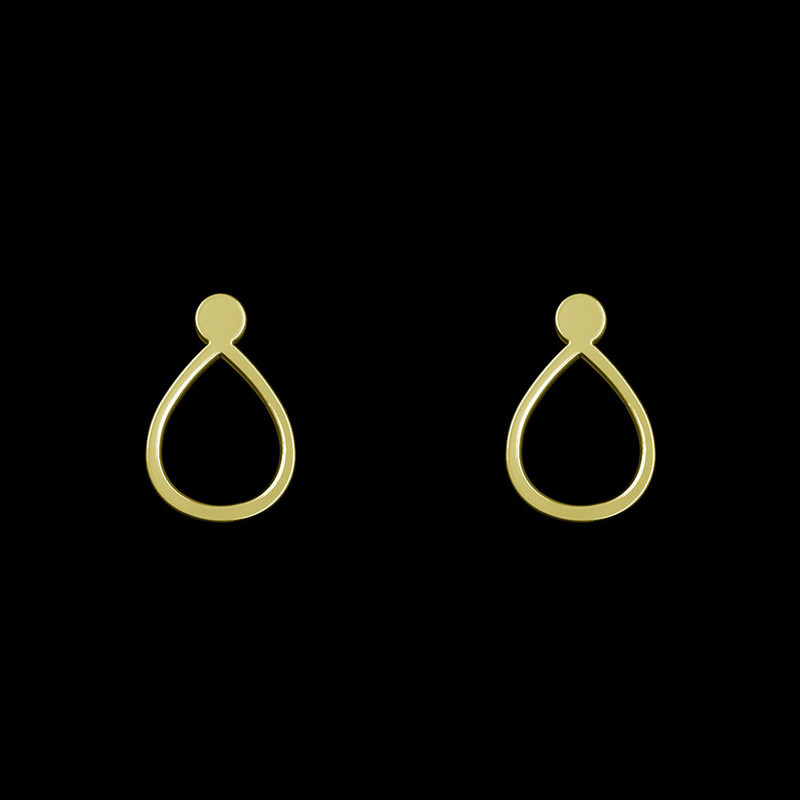 گوشواره طلا 18 عیار زنانه مدوپد مدل هندسی کد GA1-14169