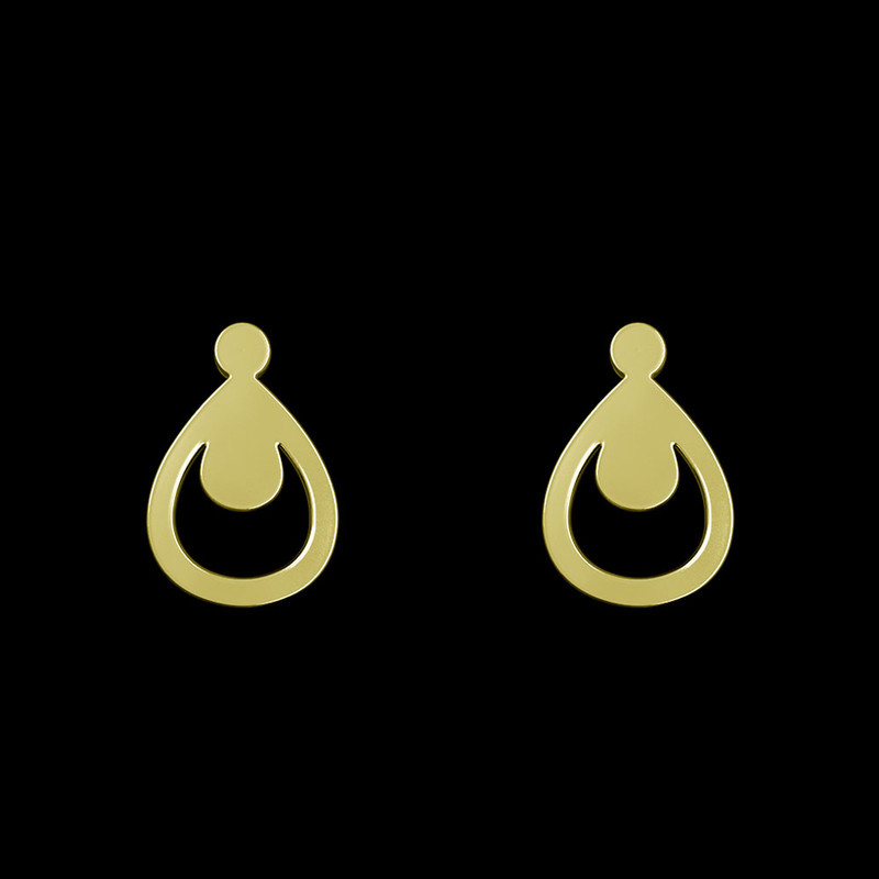 گوشواره طلا 18 عیار زنانه مدوپد مدل هندسی کد GA1-14237