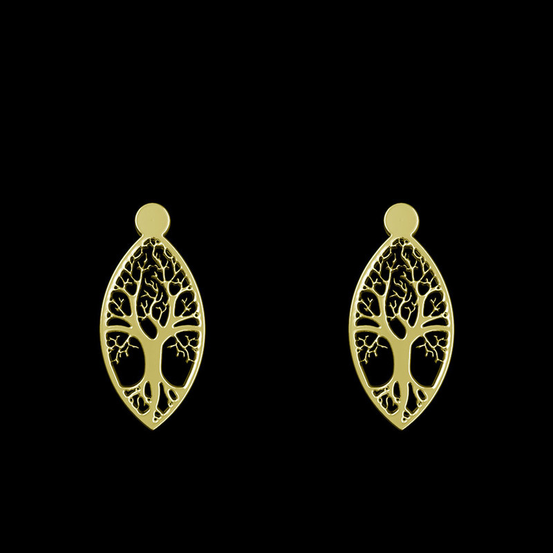 گوشواره طلا 18 عیار زنانه مدوپد مدل درخت کد GA1-14281 گوشواره طلا 18 عیار زنانه مدوپد مدل درخت کد GA1-14281