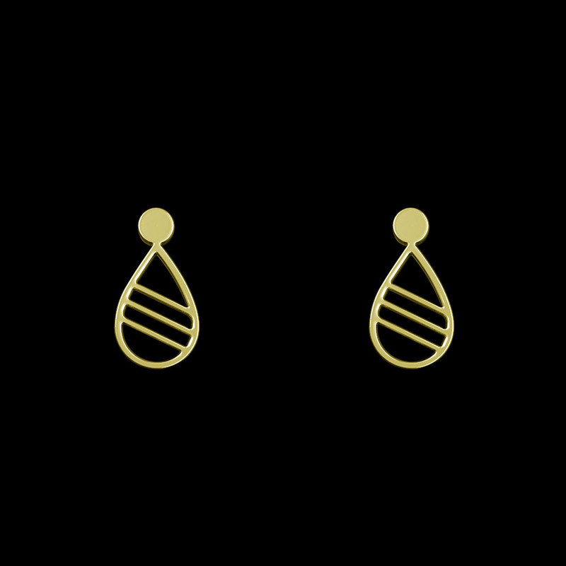 گوشواره طلا 18 عیار زنانه مدوپد مدل هندسی کد GA1-14295