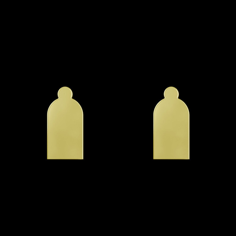 گوشواره طلا 18 عیار زنانه مدوپد مدل هندسی کد GA1-14316