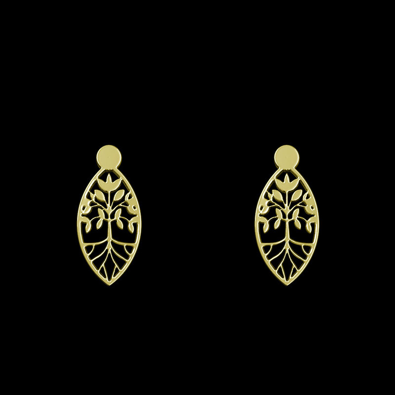 گوشواره طلا 18 عیار زنانه مدوپد مدل درخت کد GA1-14345 گوشواره طلا 18 عیار زنانه مدوپد مدل درخت کد GA1-14345