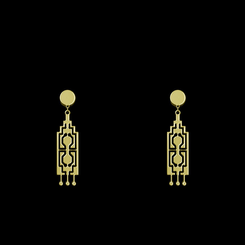 گوشواره طلا 18 عیار زنانه مدوپد مدل هندسی کد GA1-14414 گوشواره طلا 18 عیار زنانه مدوپد مدل هندسی کد GA1-14414