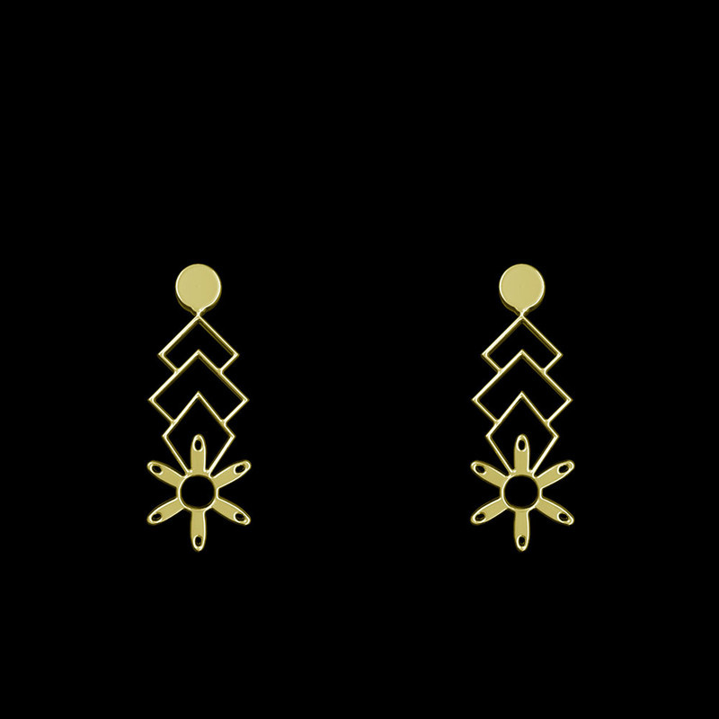 گوشواره طلا 18 عیار زنانه مدوپد مدل هندسی کد GA1-14535 گوشواره طلا 18 عیار زنانه مدوپد مدل هندسی کد GA1-14535