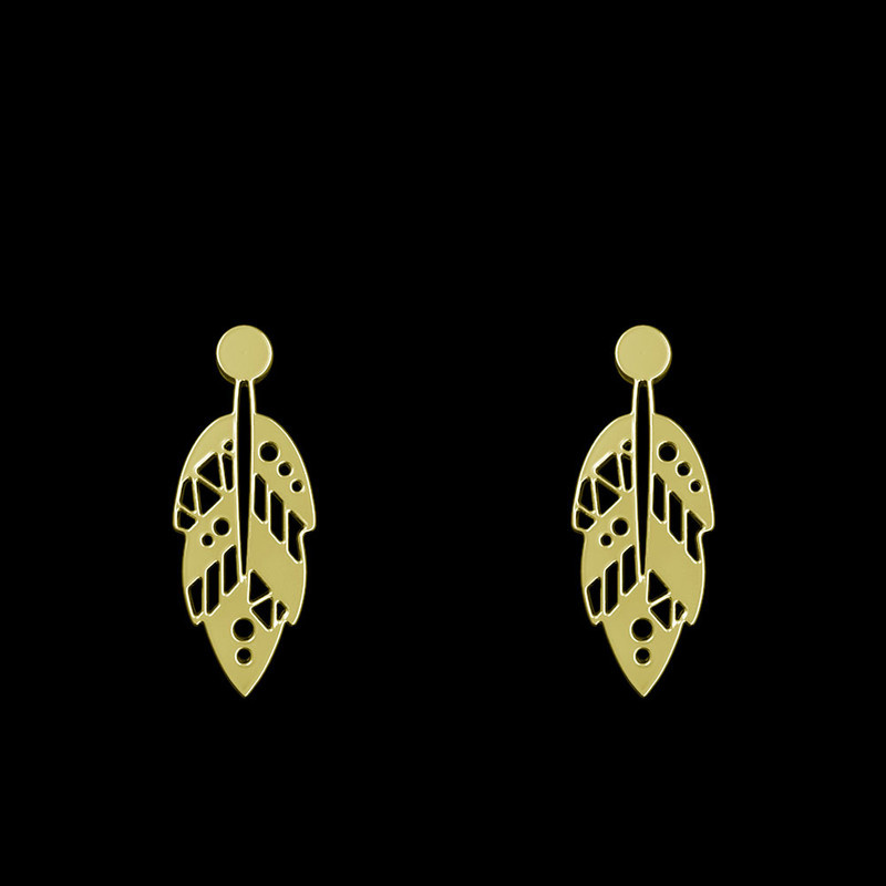 گوشواره طلا 18 عیار زنانه مدوپد مدل برگ کد GA1-14989 گوشواره طلا 18 عیار زنانه مدوپد مدل برگ کد GA1-14989