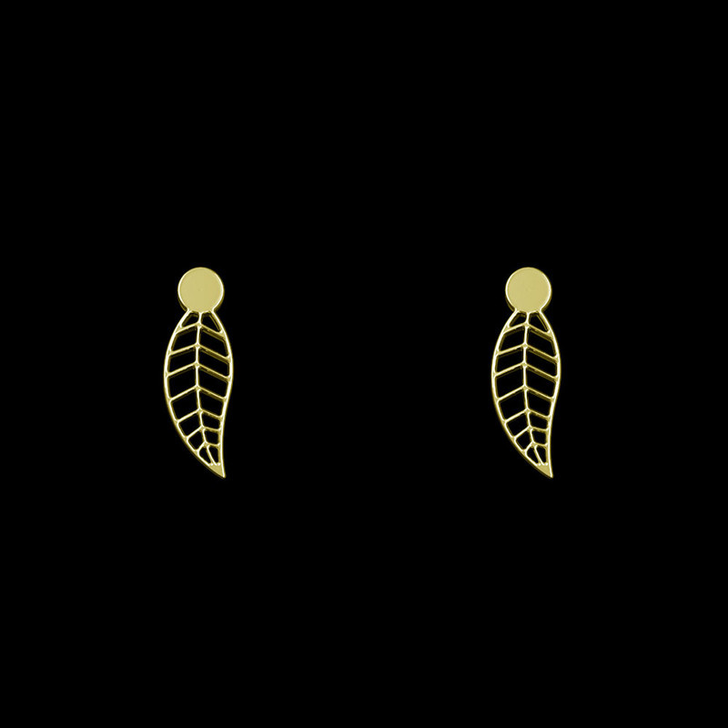 گوشواره طلا 18 عیار زنانه مدوپد مدل برگ کد GA1-15231