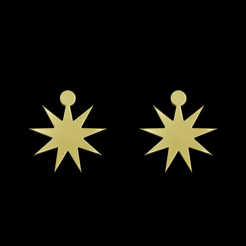 گوشواره طلا 18 عیار زنانه مدوپد مدل ستاره کد GA1-15360