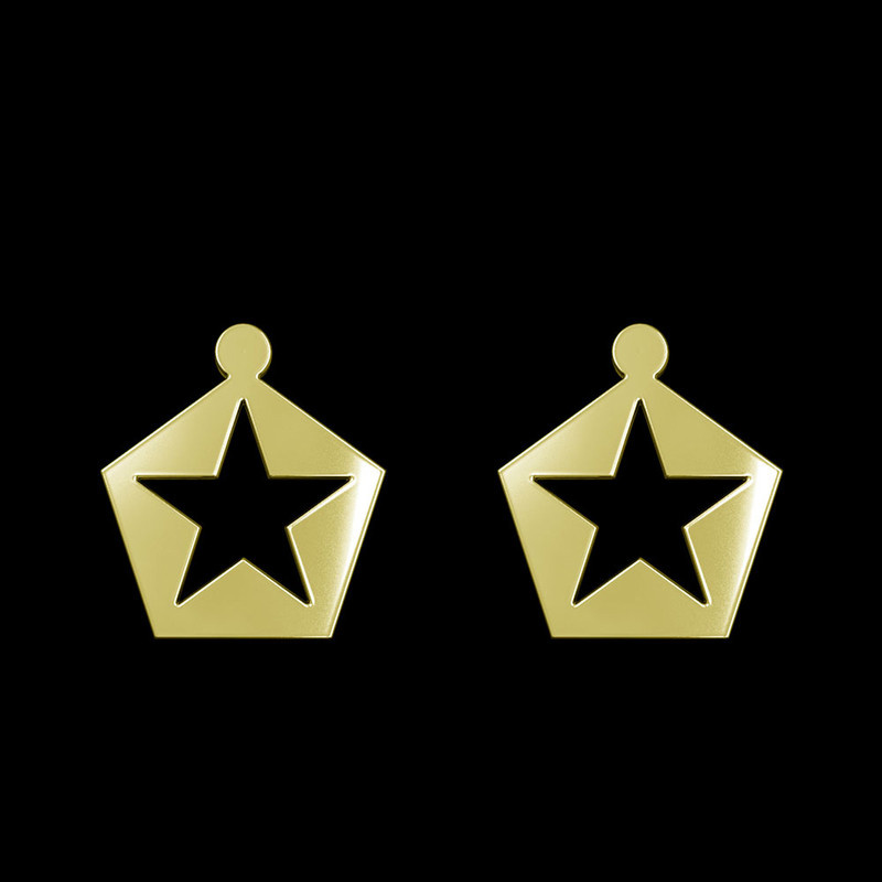 گوشواره طلا 18 عیار زنانه مدوپد مدل ستاره کد GA1-15405