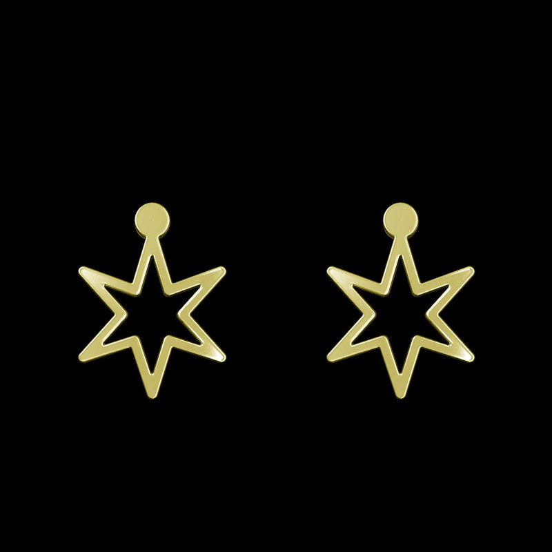گوشواره طلا 18 عیار زنانه مدوپد مدل ستاره کد GA1-15469