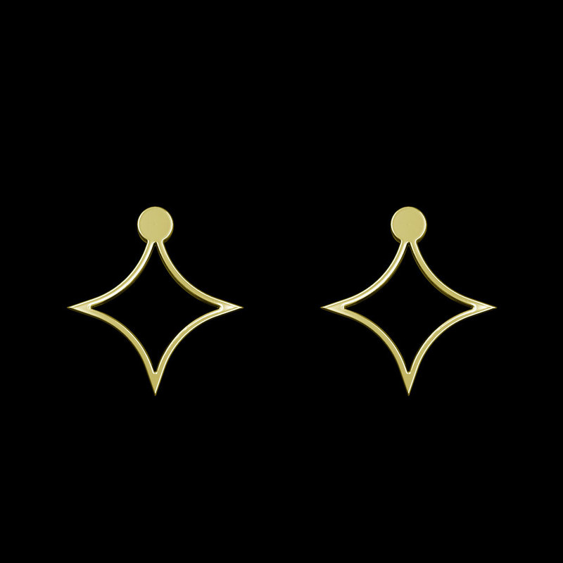 گوشواره طلا 18 عیار زنانه مدوپد مدل ستاره کد GA1-15530