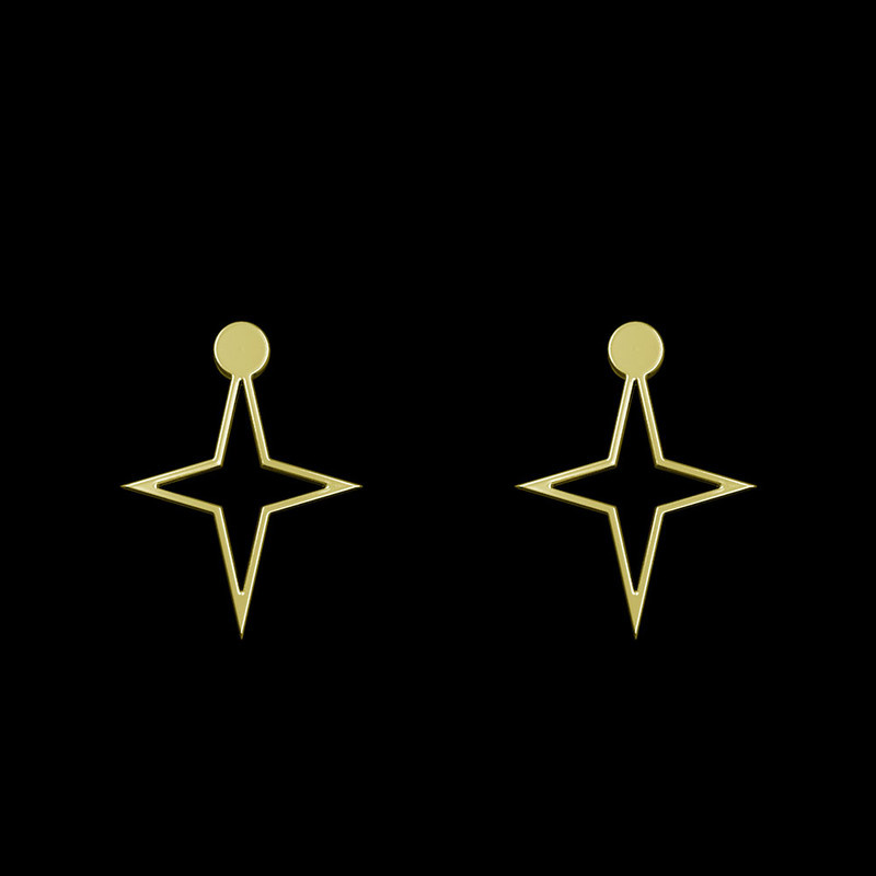 گوشواره طلا 18 عیار زنانه مدوپد مدل ستاره کد GA1-15550