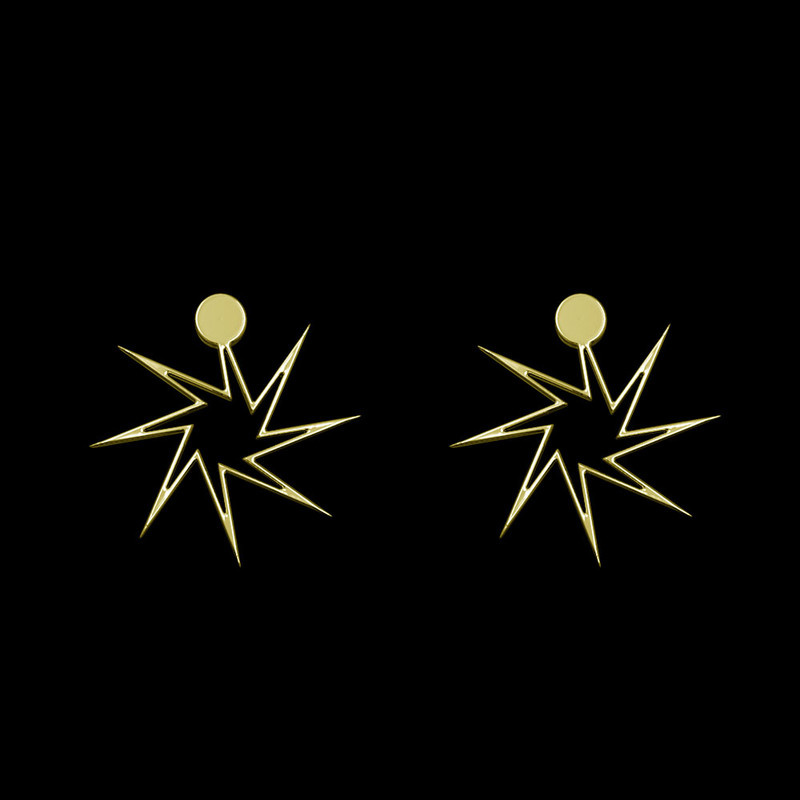 گوشواره طلا 18 عیار زنانه مدوپد مدل ستاره کد GA1-15561