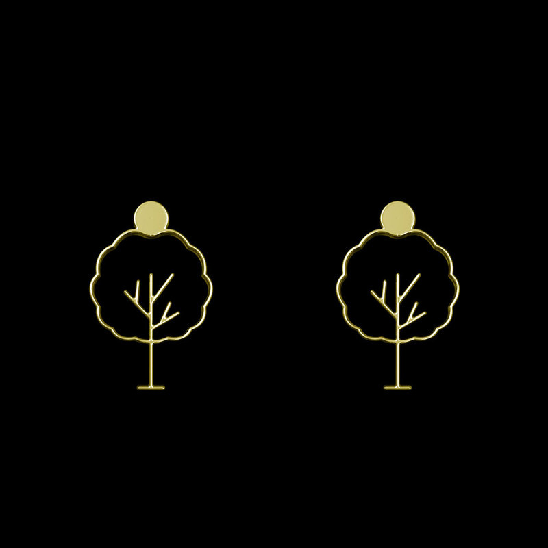 گوشواره طلا 18 عیار زنانه مدوپد مدل درخت کد GA1-15812