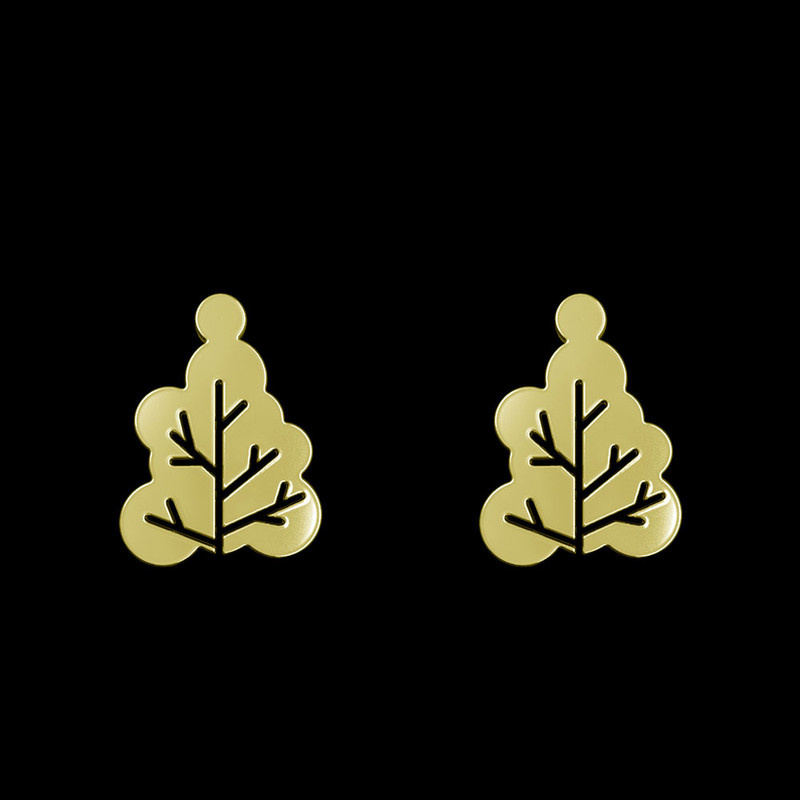 گوشواره طلا 18 عیار زنانه مدوپد مدل درخت کد GA1-15814