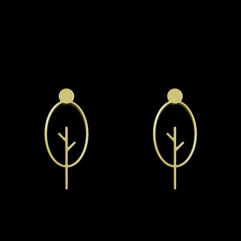 گوشواره طلا 18 عیار زنانه مدوپد مدل درخت کد GA1-15840 گوشواره طلا 18 عیار زنانه مدوپد مدل درخت کد GA1-15840