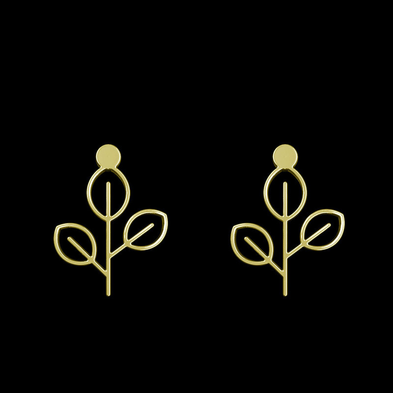 گوشواره طلا 18 عیار زنانه مدوپد مدل برگ کد GA1-15871