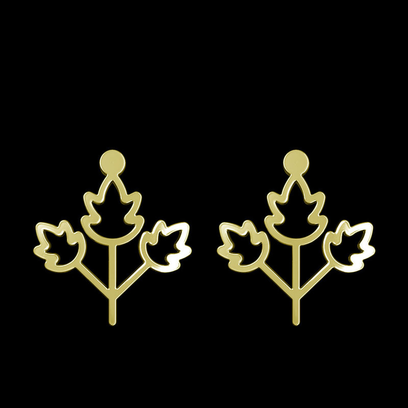 گوشواره طلا 18 عیار زنانه مدوپد مدل برگ کد GA1-15932