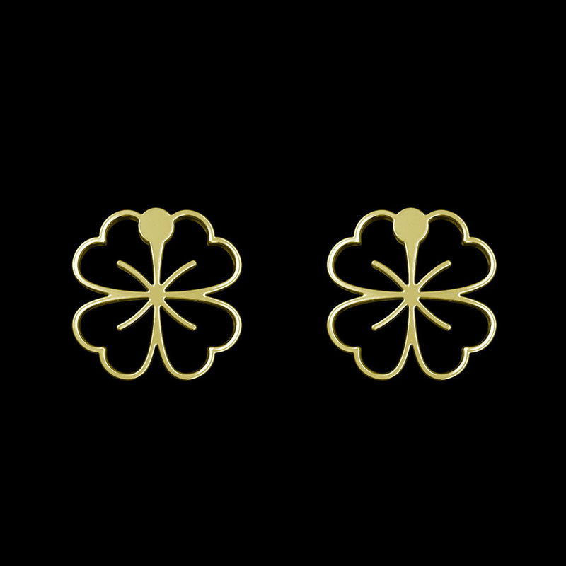 گوشواره طلا 18 عیار زنانه مدوپد مدل برگ کد GA1-16002