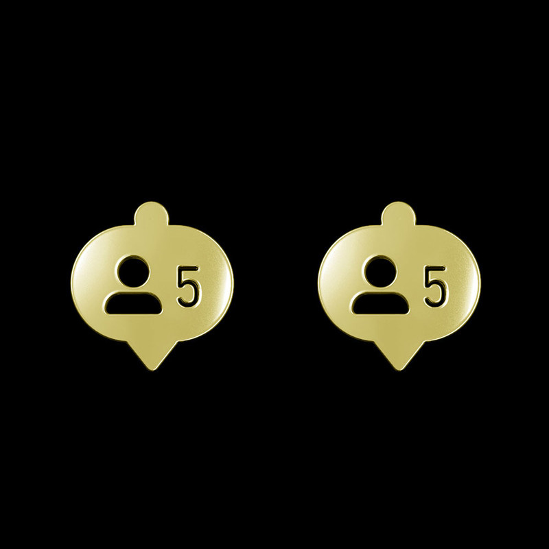 گوشواره طلا 18 عیار زنانه مدوپد مدل علامت فالوور کد GA1-16038 گوشواره طلا 18 عیار زنانه مدوپد مدل علامت فالوور کد GA1-16038