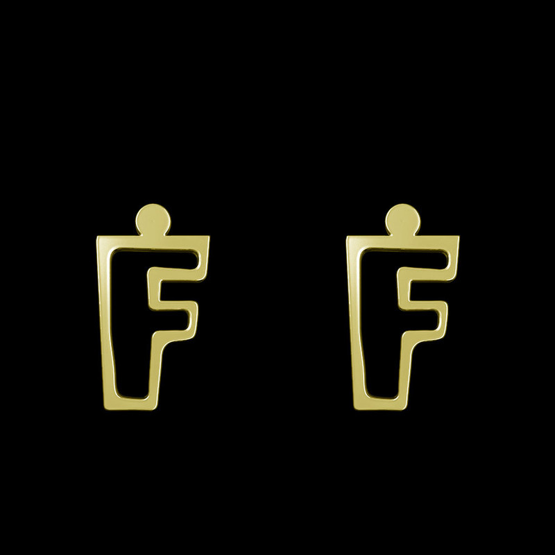 گوشواره طلا 18 عیار زنانه مدوپد مدل حرف F کد GA1-16686 گوشواره طلا 18 عیار زنانه مدوپد مدل حرف F کد GA1-16686