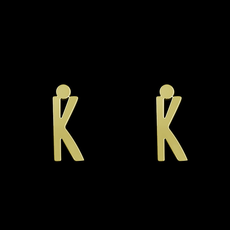 گوشواره طلا 18 عیار زنانه مدوپد مدل حرف K کد GA1-16743 گوشواره طلا 18 عیار زنانه مدوپد مدل حرف K کد GA1-16743