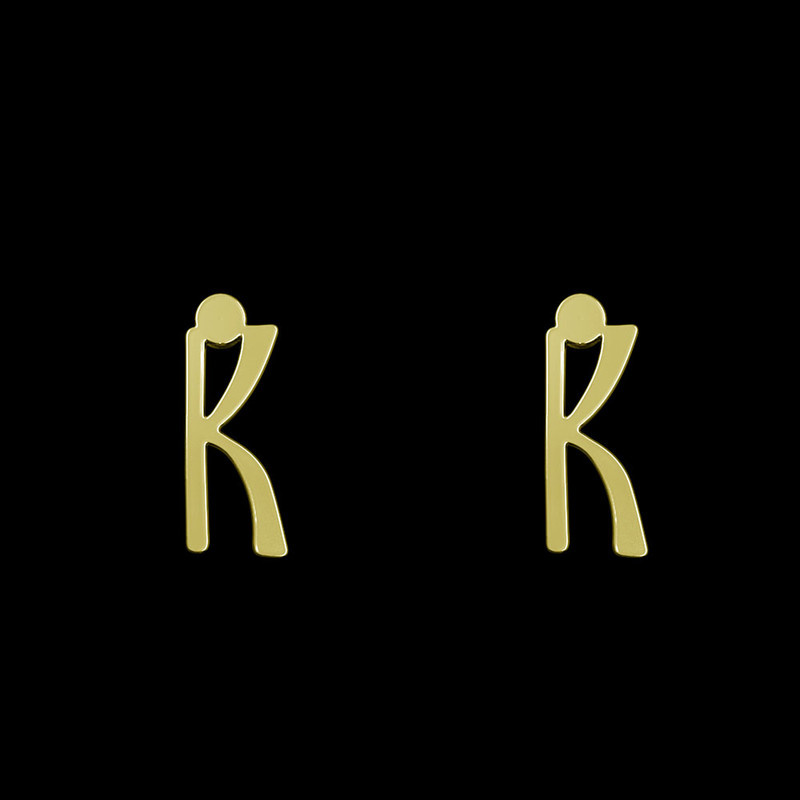 گوشواره طلا 18 عیار زنانه مدوپد مدل حرف K کد GA1-16771 گوشواره طلا 18 عیار زنانه مدوپد مدل حرف K کد GA1-16771