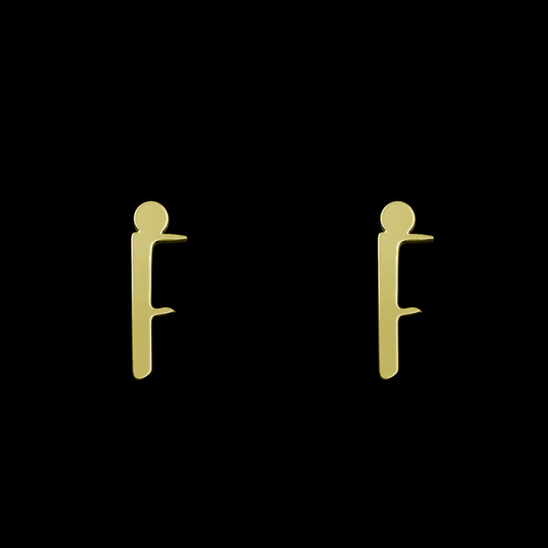 گوشواره طلا 18 عیار زنانه مدوپد مدل حرف F کد GA1-16814 گوشواره طلا 18 عیار زنانه مدوپد مدل حرف F کد GA1-16814