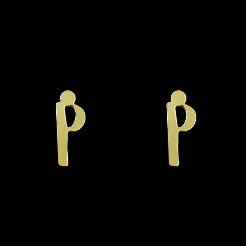 گوشواره طلا 18 عیار زنانه مدوپد مدل حرف P کد GA1-16824 گوشواره طلا 18 عیار زنانه مدوپد مدل حرف P کد GA1-16824