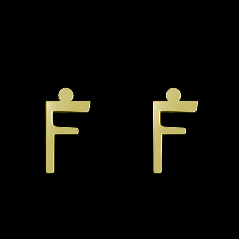 گوشواره طلا 18 عیار زنانه مدوپد مدل حرف F کد GA1-16840 گوشواره طلا 18 عیار زنانه مدوپد مدل حرف F کد GA1-16840