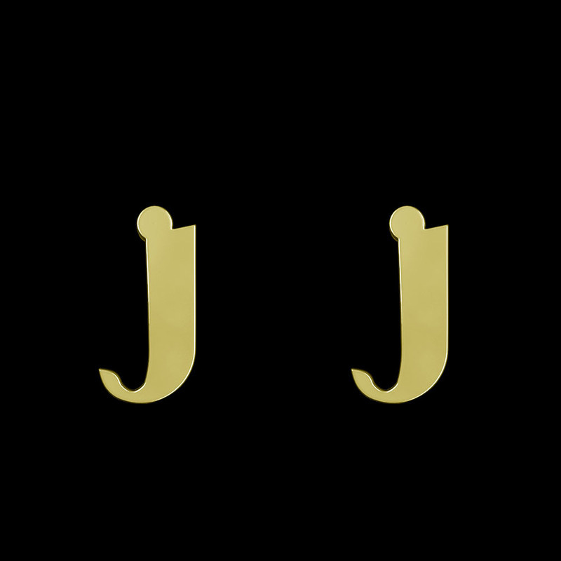 گوشواره طلا 18 عیار زنانه مدوپد مدل حرف J کد GA1-16870