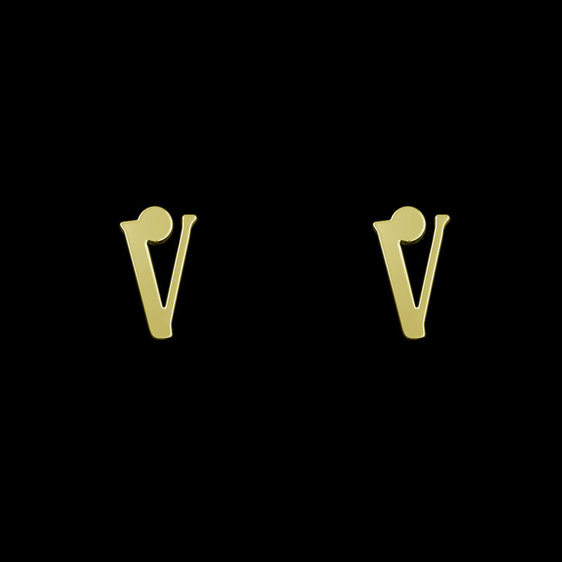 گوشواره طلا 18 عیار زنانه مدوپد مدل حرف V کد GA1-16960 گوشواره طلا 18 عیار زنانه مدوپد مدل حرف V کد GA1-16960