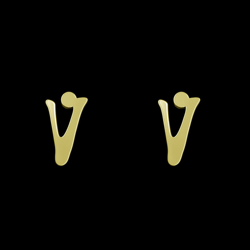 گوشواره طلا 18 عیار زنانه مدوپد مدل حرف V کد GA1-17090 گوشواره طلا 18 عیار زنانه مدوپد مدل حرف V کد GA1-17090