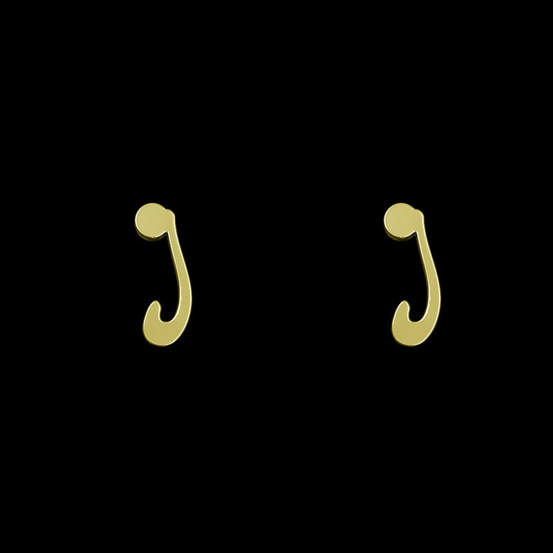 گوشواره طلا 18 عیار زنانه مدوپد مدل حرف J کد GA1-17117