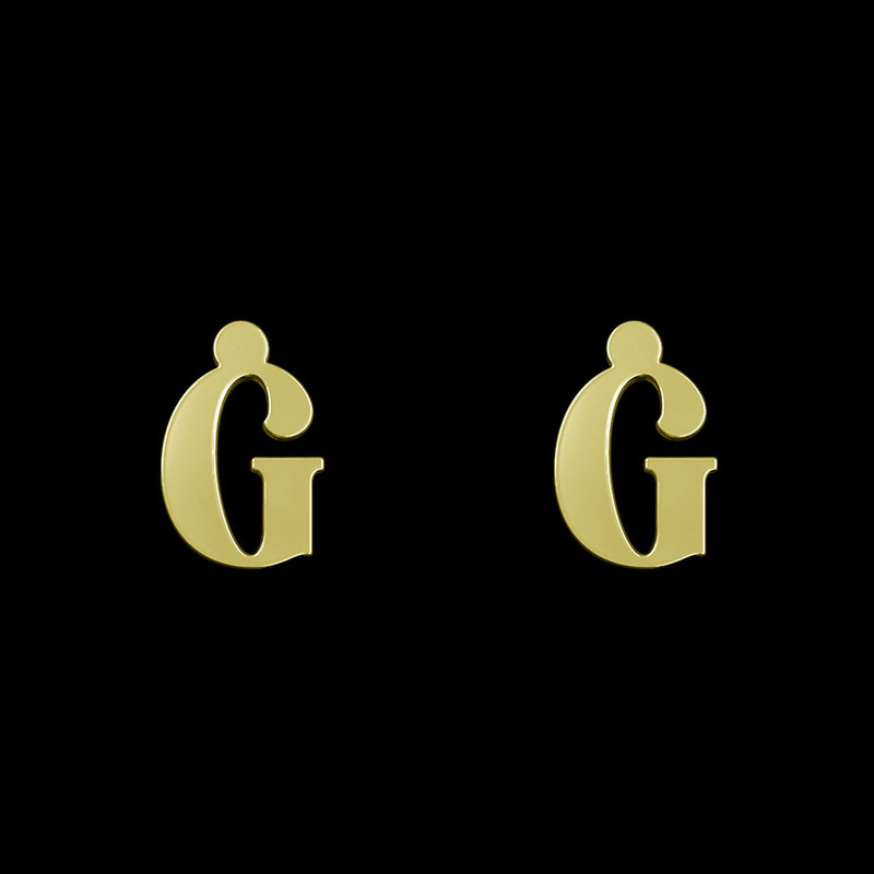 گوشواره طلا 18 عیار زنانه مدوپد مدل حرف G کد GA1-17153