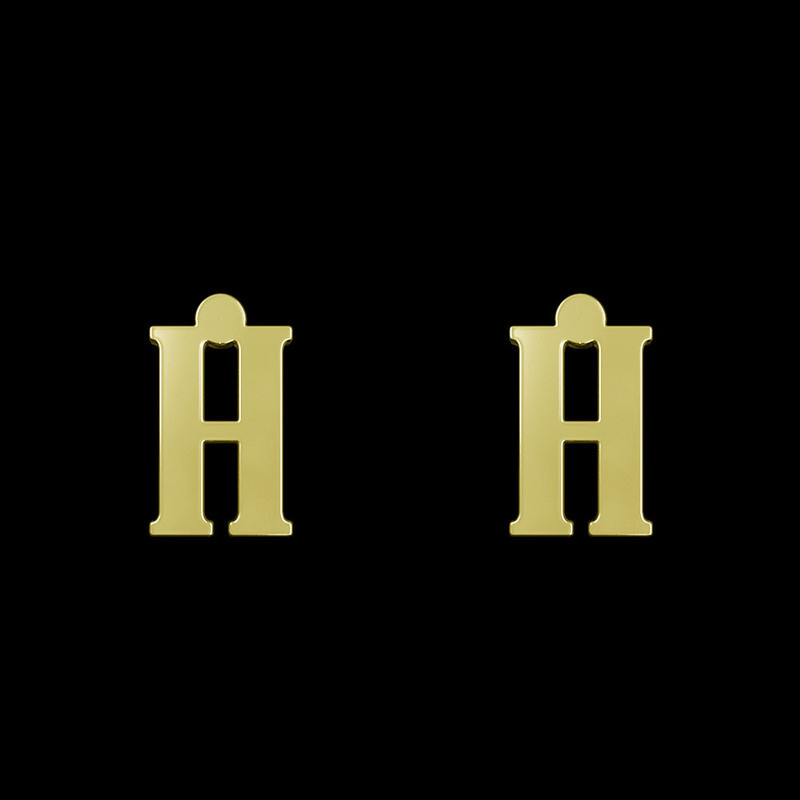 گوشواره طلا 18 عیار زنانه مدوپد مدل حرف H کد GA1-17154