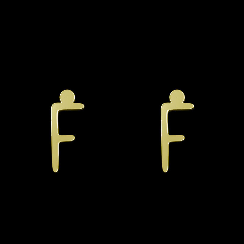 گوشواره طلا 18 عیار زنانه مدوپد مدل حرف F کد GA1-17178 گوشواره طلا 18 عیار زنانه مدوپد مدل حرف F کد GA1-17178