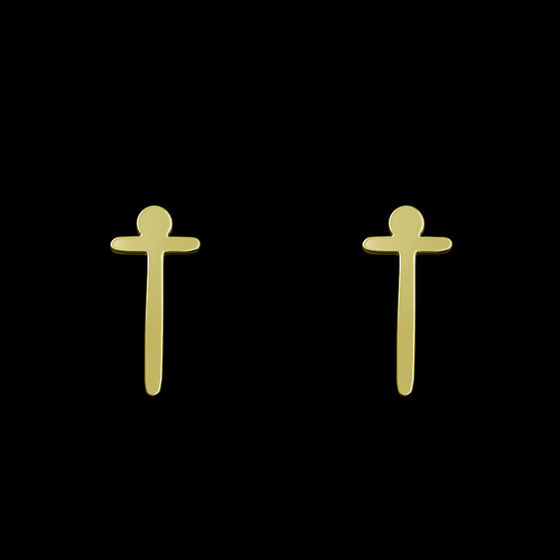 گوشواره طلا 18 عیار زنانه مدوپد مدل حرف T کد GA1-17192 گوشواره طلا 18 عیار زنانه مدوپد مدل حرف T کد GA1-17192