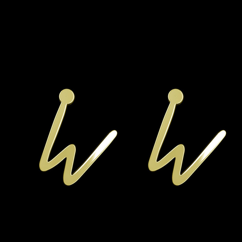 گوشواره طلا 18 عیار زنانه مدوپد مدل حرف W کد GA1-17195