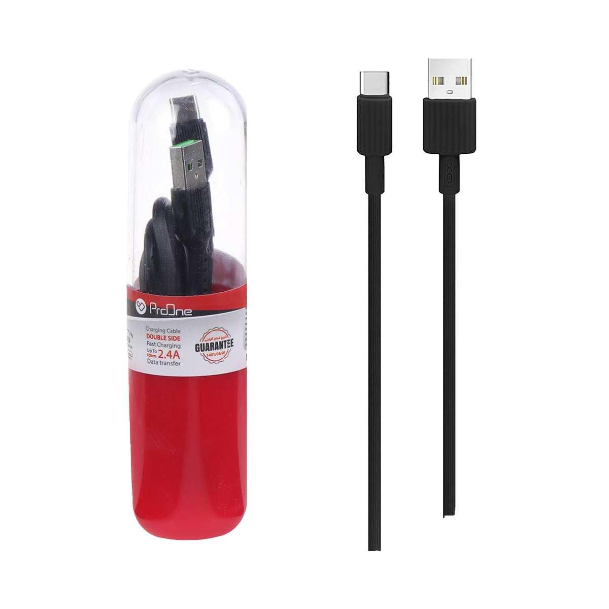 کابل تایپ سی پرووان مدل PCC385C طول 1 متر-مشکی کابل تایپ سی پرووان مدل PCC385C طول 1 متر-مشکی