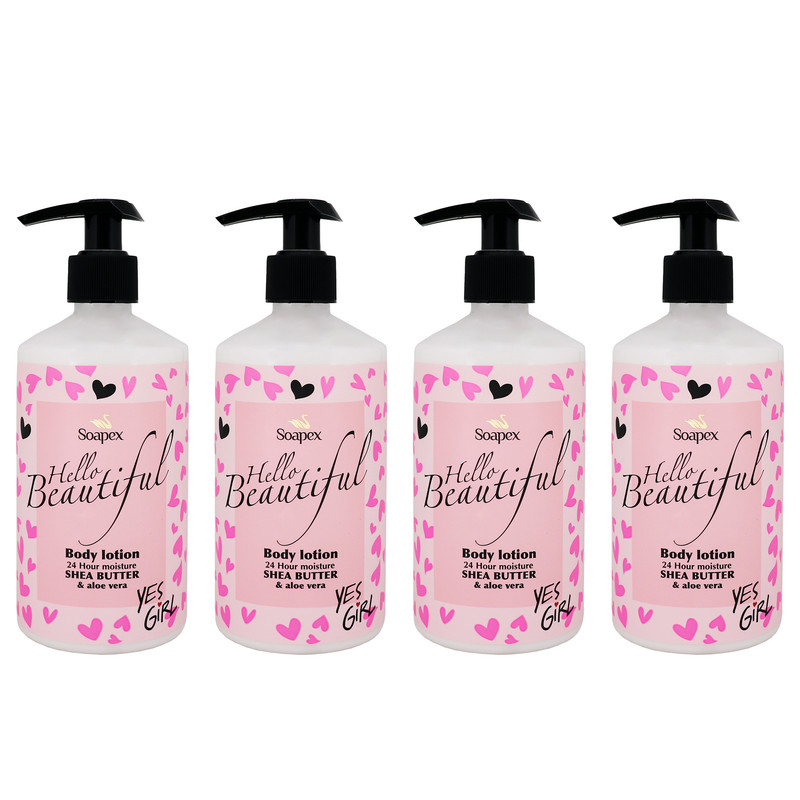 لوسیون بدن سوپکس مدل Shea butter & Aloe vera حجم 350 میلی لیتر مجموعه 4 عددی لوسیون بدن سوپکس مدل Shea butter & Aloe vera حجم 350 میلی لیتر مجموعه 4 عددی